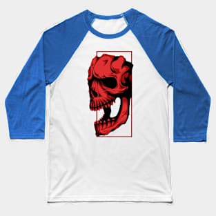 Red Skull Horror Baseball T-Shirt
